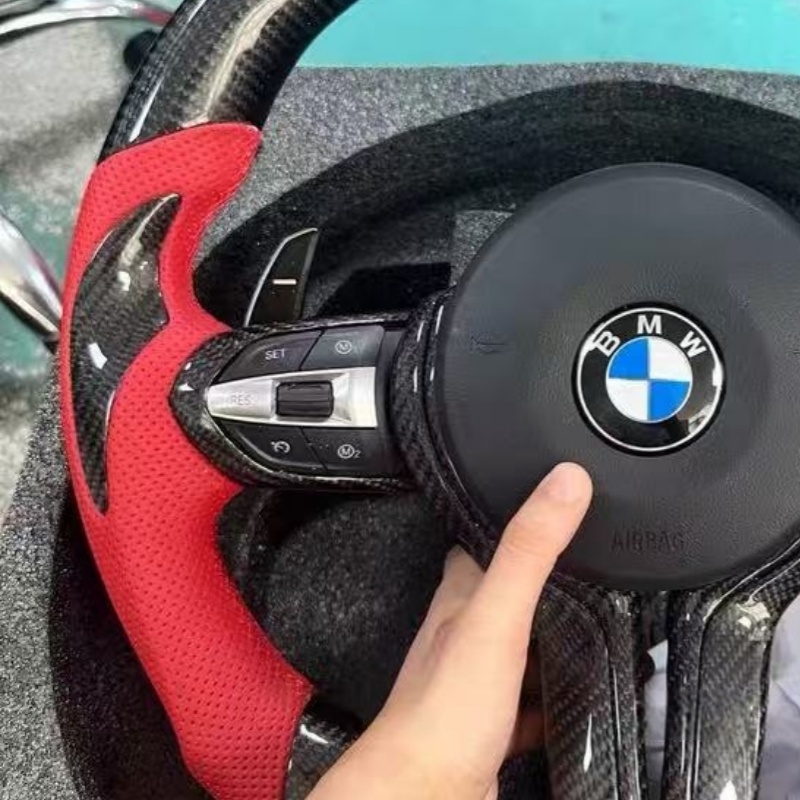 LED Real Carbon Fiber Steering Wheel for BMW E90 E91 E92 E93 F20 F10