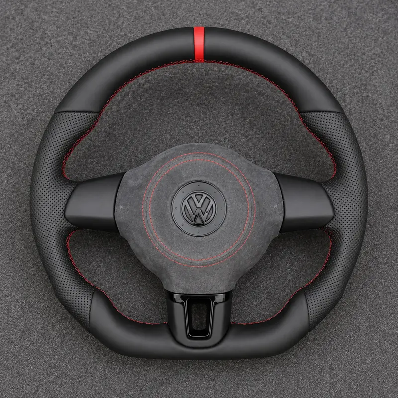 Volkswagen Golf 5 PQ34 GTI R32 (VR6 AWD) 1997-2004 Custom Nappa Genuine Leather Steering Wheel - YINGGENE