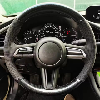 Custom Car Steering Wheel Braid Cover Soft 100% Fit For Mazda 3 Axela 2019 2020 CX-30 2020 MX-30 2020 Car Products Steering Wrap