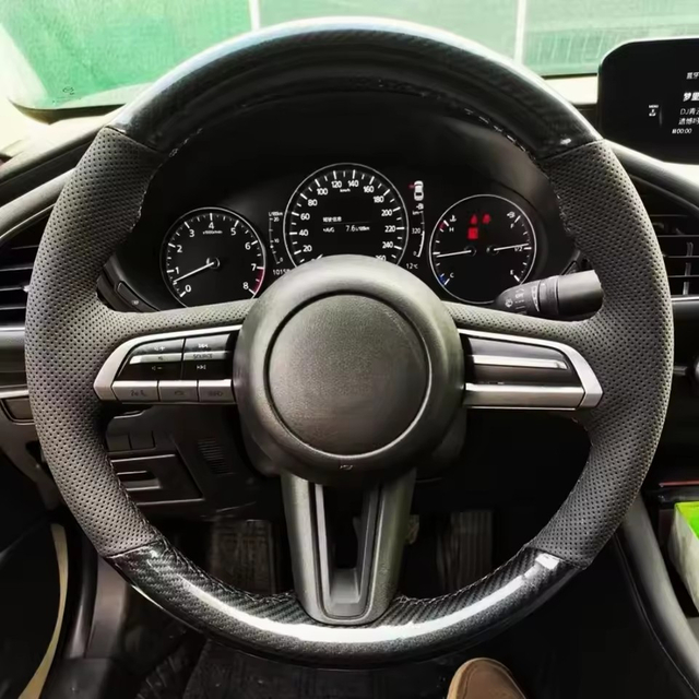 Custom Car Steering Wheel Braid Cover Soft 100% Fit For Mazda 3 Axela 2019 2020 CX-30 2020 MX-30 2020 Car Products Steering Wrap