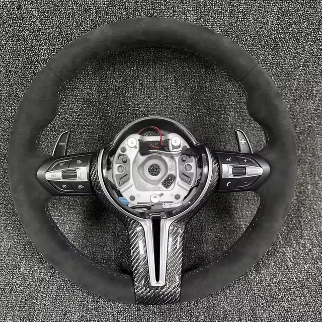 Custom DIY Car Steering Wheel Cover For BMW F06 F10 F15 F16 F20 F21 F25 F30 F32GT F80 F82 X1 X3 X5 M Sport Suede Car Accessories