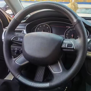 Car Steering Wheel Cover Carbon Fiber Genuine Leather For Audi A3 8V Sportback A4 B8 Avant A6 C7 A8 D4 Q3 8U Q5 8R Q7 4L