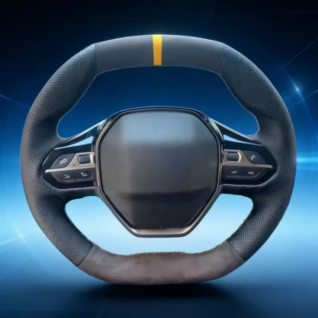 Custom DIY Car Steering Wheel Cover 508 208 3008 4008 5008 2016-2020 Car Interior Suede Steering Wrap Cover For Peugeot E-208