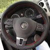 Custom Car Steering Wheel Braid Cover Genuine Leather 100% Fit For Volkswagen Golf 6 Mk6 VW Polo Sagitar Bora Santana Jetta Mk6