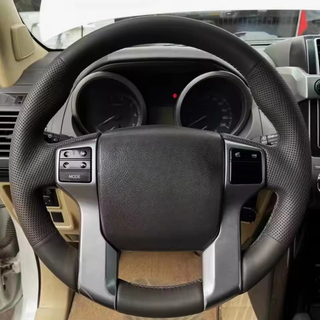 Custom Car Steering Wheel Braid Cover Soft 100% Fit For Toyota Land Cruiser Prado 2010-2011 2012-2014Car Products Steering Wrap
