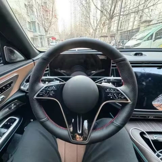 Custom Car Steering Wheel Braid Cover 100% Fit For Mercedes-Benz GLC GLA GLB GLE GLS G350 G500 C200 E Car Products Steering Wrap