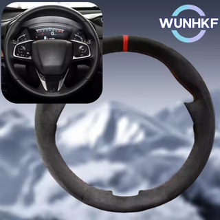 Custom Car Steering Wheel Braid Cover For Honda Civic 10 2016-2021 CR-V CRV Clarity 2017-2021 Suede Steering Wrap Accessories