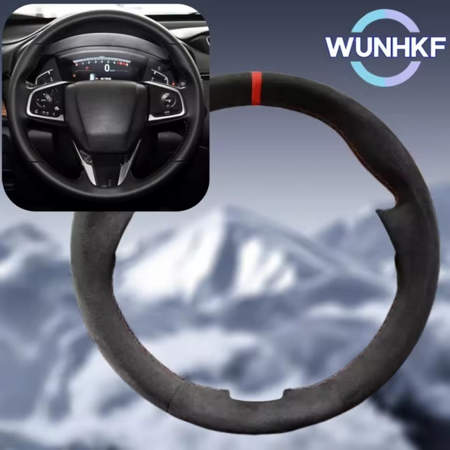Custom Car Steering Wheel Braid Cover For Honda Civic 10 2016-2021 CR-V CRV Clarity 2017-2021 Suede Steering Wrap Accessories