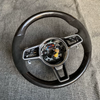 Glossy carbon fiber Porsche Macan Cayman racing steering wheel Alcantara material