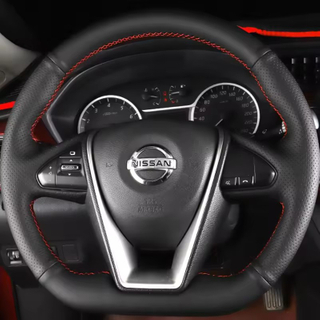 Custom Car Steering Wheel Cover Genuine Leather 100% Fit For Nissan Lannia Maxima 2015 2016 2017 2018 Auto Interior Accessories