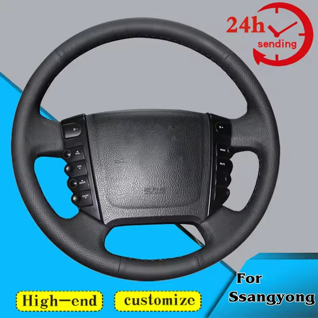 Custom Car Steering Wheel Braid Cover Non-slip 100% Fit For Ssangyong KYRON ACTYON Rexton W Rodius Auto Interior Accessories