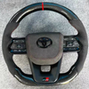 Alcantara Steering Wheel for Toyota Crown Prado Yaris Featuring Real Carbon Fiber