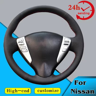Custom Car Steering Wheel Braid Cover Non-slip 100% Fit For NISSAN VERSA 2013 2014 2015 Auto Interior Accessories Steering Wrap