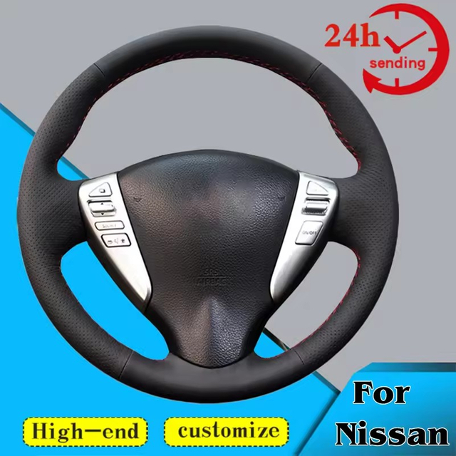 Custom Car Steering Wheel Braid Cover Non-slip 100% Fit For NISSAN VERSA 2013 2014 2015 Auto Interior Accessories Steering Wrap