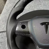 Customized Tesla Bright Carbon Fiber Steering Wheel for Model Y Model 3 Model X Model S