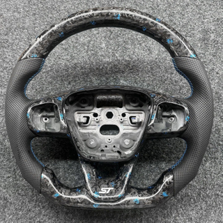 D-type Forged Carbon Fiber Leather Steering Wheel Ford Focus with Button Frame