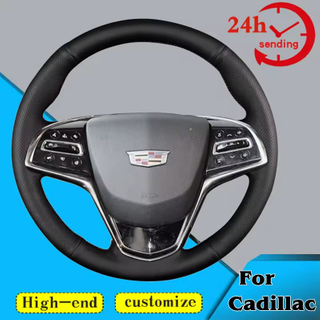 Custom Car Steering Wheel Braid Cover 100% Fit For Cadillac ATS ATS-L 2013-2019 CTS 2014-2017 ELR 2014-2018 Car Accessories