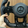 Gloss Carbon Mercedes E63 AMG Racing Steering Wheel Mercedes A B C S Class Custom Carbon Fiber Steering Wheel with LED Shift Lights