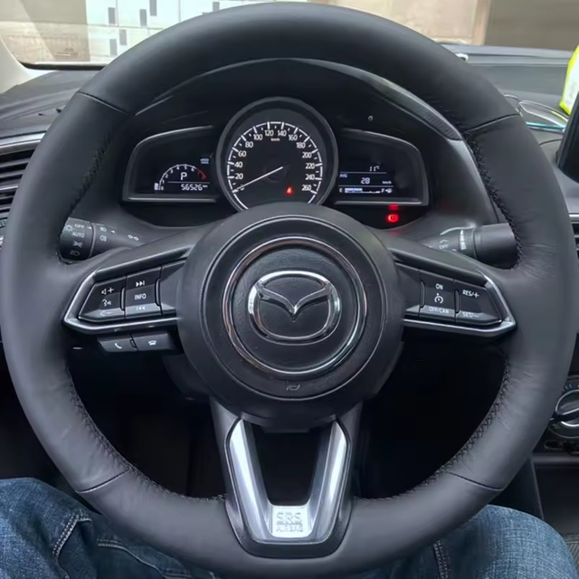 Custom Car Steering Wheel Braid Cover 100% Fit For Mazda CX-3 CX3 CX-5 CX5 2017 2018 Auto Interior Accessories Steering Wrap