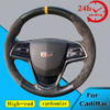 Custom Suede Carbon Fiber Car Steering Wheel Braid Cover 100% Fit For Cadillac CTS 2014-2016 ATS 2013-2015 Car Accessories
