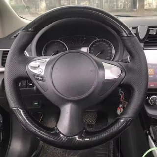 DIY Car Steering Wheel Cover Genuine Leather Carbon Fiber For Infiniti FX FX35 FX37 FX50 Nissan Juke Maxima 2009-2014 Sentra
