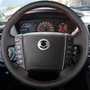 Custom Car Steering Wheel Braid Cover Genuine Leather 100% Fit For Ssangyong Rexton Rexton W Rodius Auto Interior Accessories