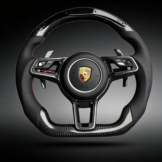 Porsche 911 Cocoa Tayneen Custom Carbon Fiber Steering Wheel with LED Shift Lights