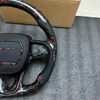 Dodge Forged Carbon Fiber Steering Wheel for Charger Challenger SRT with Leather Airbag Cover