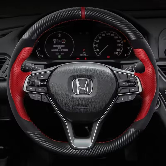 Custom DIY Car Steering Wheel Cover 100% Fit For Honda Accord 10 2018 2019 Insight 2019 Auto Interior Accessories Steering Wrap