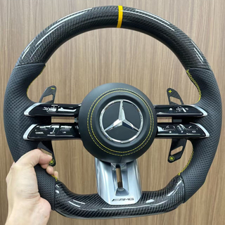 Mercedes Aftermarket Forged Carbon C63 AMG Steering Wheel 12 O'Clock Ring Mercedes W204 W205 W206 Steering Wheel