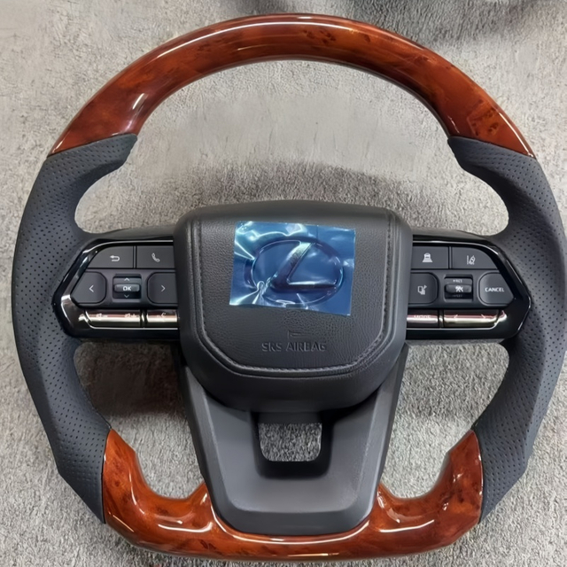 Wood Grain D-shaped Steering Wheel for Lexus LX500 LX500H RFC