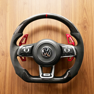 Volkswagen VW Custom Real Carbon Fiber Golf 7 GTI Steering Wheel 12 O'Clock Ring MK7 MK6 MK5 MK4 Steering Wheel