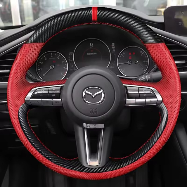 Custom DIY Car Steering Wheel Cover 100% Fit For Mazda 3 Axela 2019 2020 2021 CX-30 MX-30 2020 2021 Auto Interior Accessories