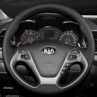 Custom Steering Wheel Cover Genuine Leather 100% Fit For Kia K3 2013 K3S 2014 K2 Rio 2015 2016 Ceed 2012-2017 Cerato 2013-2017