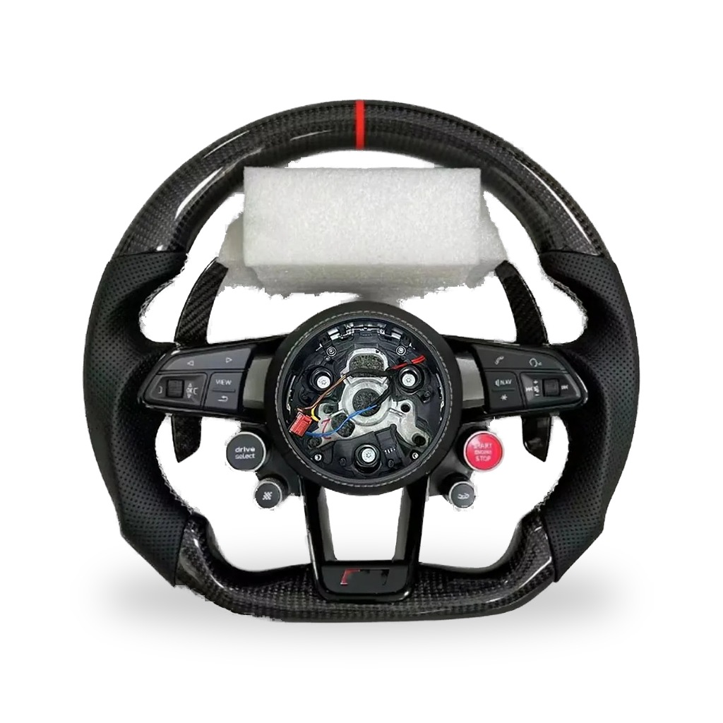 Custom Volkswagen Line Sport Car Steering Wheel Custom Detail Leather Flat Bottom Steering Wheel With Paddl