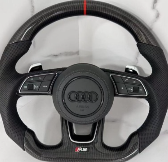 Audi A6 S6 RS6 A7 S7 RS7 Sportback C4 C5 C6 C7 C8 G4 1994-026 Custom Real Carbon Fiber Steering Wheel - YINGGEN