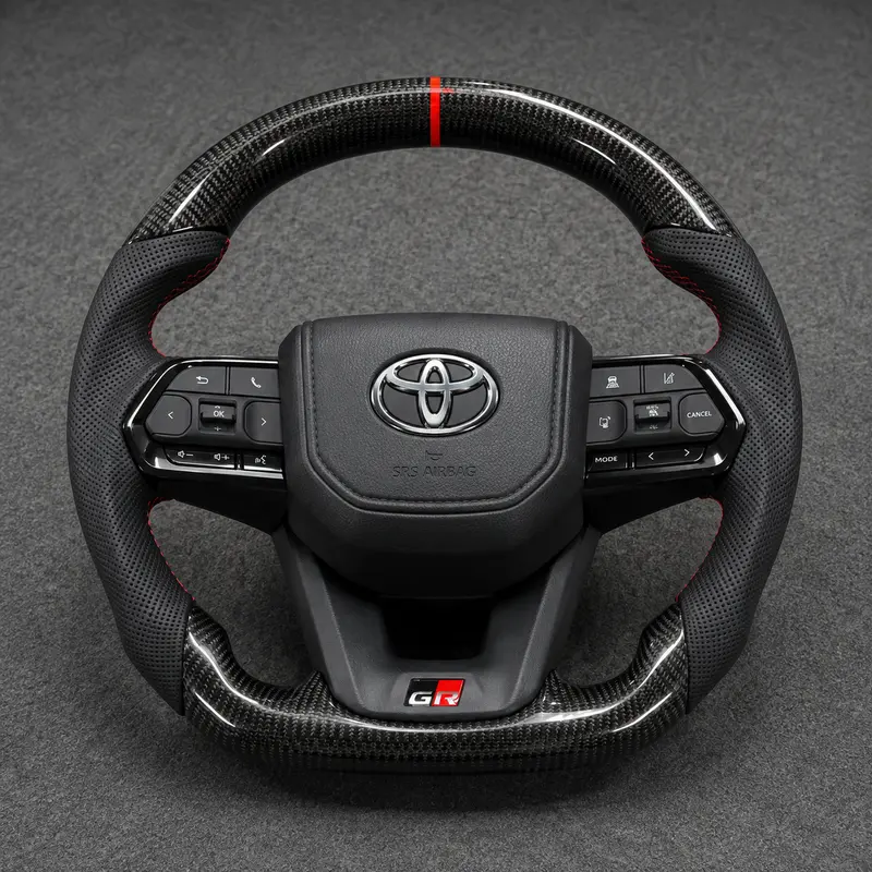 Custom Toyota Full Series Corolla Camry Crown Prius Supra RAV4 Real Carbon Fiber Steering Wheel 2006-2023 - YINGGEN