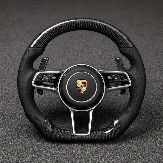 Custom Porsche 911 991 Series Real Carbon Fiber Steering Wheel 2004-2026 - YINGGEN
