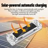 Solar Auto-Charging Vibration Sensing LED Warning Strobe Light, Wireless Red Blue Flash Safety Marker Light for All Vehicles
