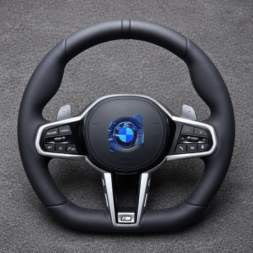 Custom BMW Nappa Genuine Leather Modified Steering Wheel 7 Series G11 G12 G70 2019-2025-YINGGEN