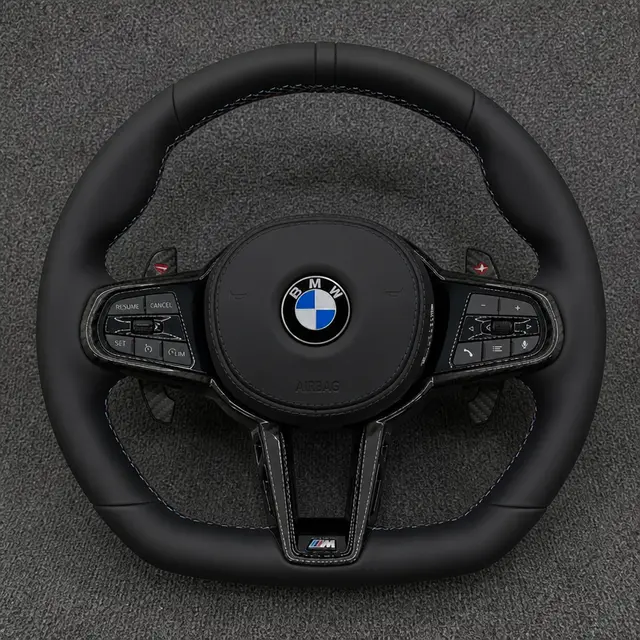 LED Carbon Fiber Paddle Shifters BMW Z4 G29 M Sport Leather Modified Steering Wheel Multifunction Flat Bottom