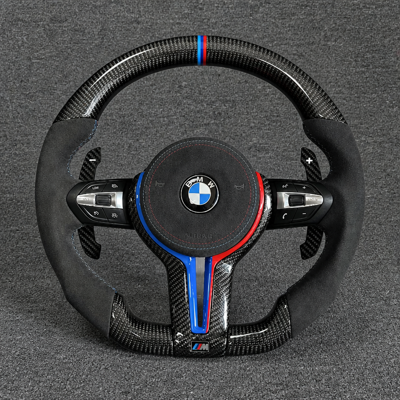 For BMW 2 Series M2 F22 F23 F44 F45 M2 F87 2016–2019 Custom Genuine Carbon Fiber Steering Wheel-YINGGENE