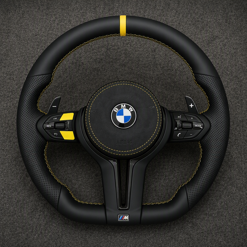 For BMW X5 Series F15 X5M F85 2014 – 2018 Custom Made Nappa Leather Steering Wheel - YINGGENE