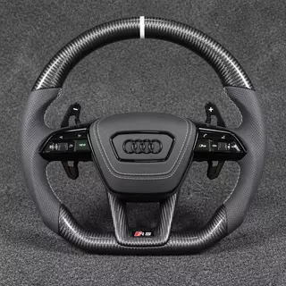 Custom Genuine Carbon Fiber & Alcantara Steering Wheel for Audi TT TTS TTRS 8N 8J 8S FV 1998 ‑ 2023 Coupe / Roadster - YINGGENE