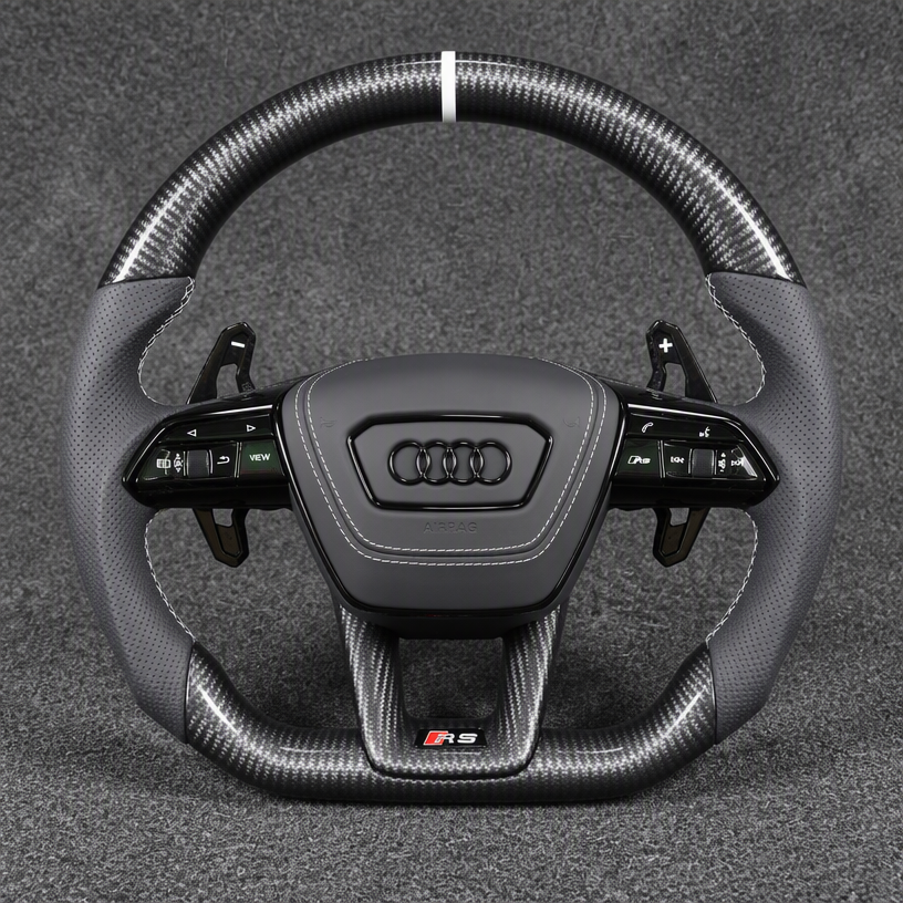 Custom Real Carbon Fiber Steering Wheel for Audi A3 S3 RS3 8L 8P 8V 8Y 1996-2026 - YINGGENE