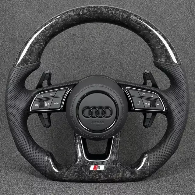 Custom Real Carbon Fiber Steering Wheel for Audi A3 S3 RS3 B9 8L 8P 8V 8Y 1996-2026 - YINGGENE