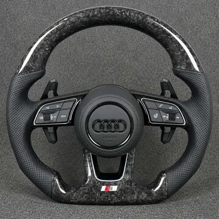Custom Real Carbon Fiber Steering Wheel for Audi A3 S3 RS3 8L 8P 8V 8Y 1996-2026 - YINGGENE