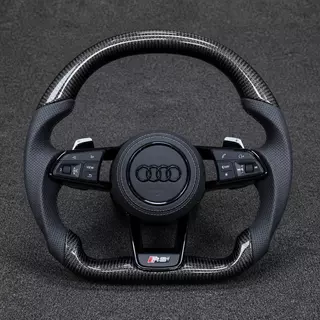 Custom Genuine Carbon Fiber & Napa leather Steering Wheel for Audi Q7 SQ7 4L 4M 2005‑2026 - YINGGENE