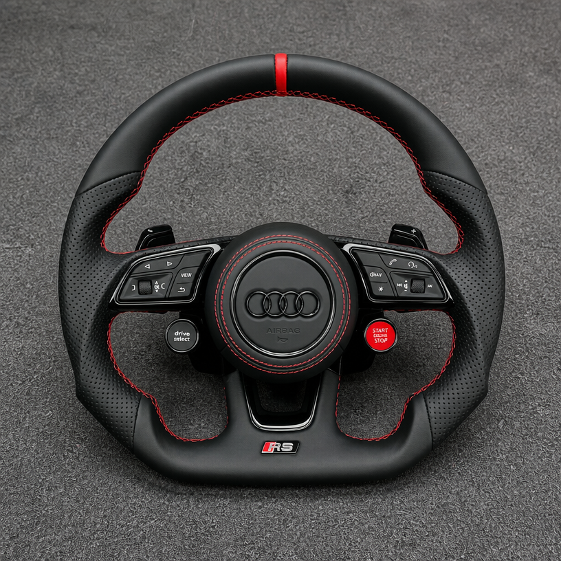 Custom Genuine Carbon Fiber & Napa leather Steering Wheel for Audi Q5 SQ5 8R FY 2008‑2026 Sportback - YINGGENE