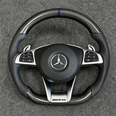 Mercedes AMG A B C E S GLC GLE 2003-2026 W203-W206 W211-W214 Custom Carbon Fiber Steering Wheel - YINGGENE